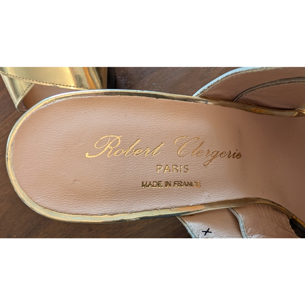Robert Clergerie Gold Metallic Wedges Size 7.5 - Picture 5 of 5
